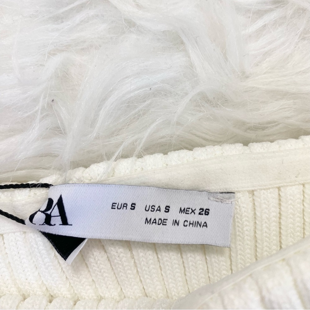 ZARA White Ribbed Tube Top - Picture 4 of 4